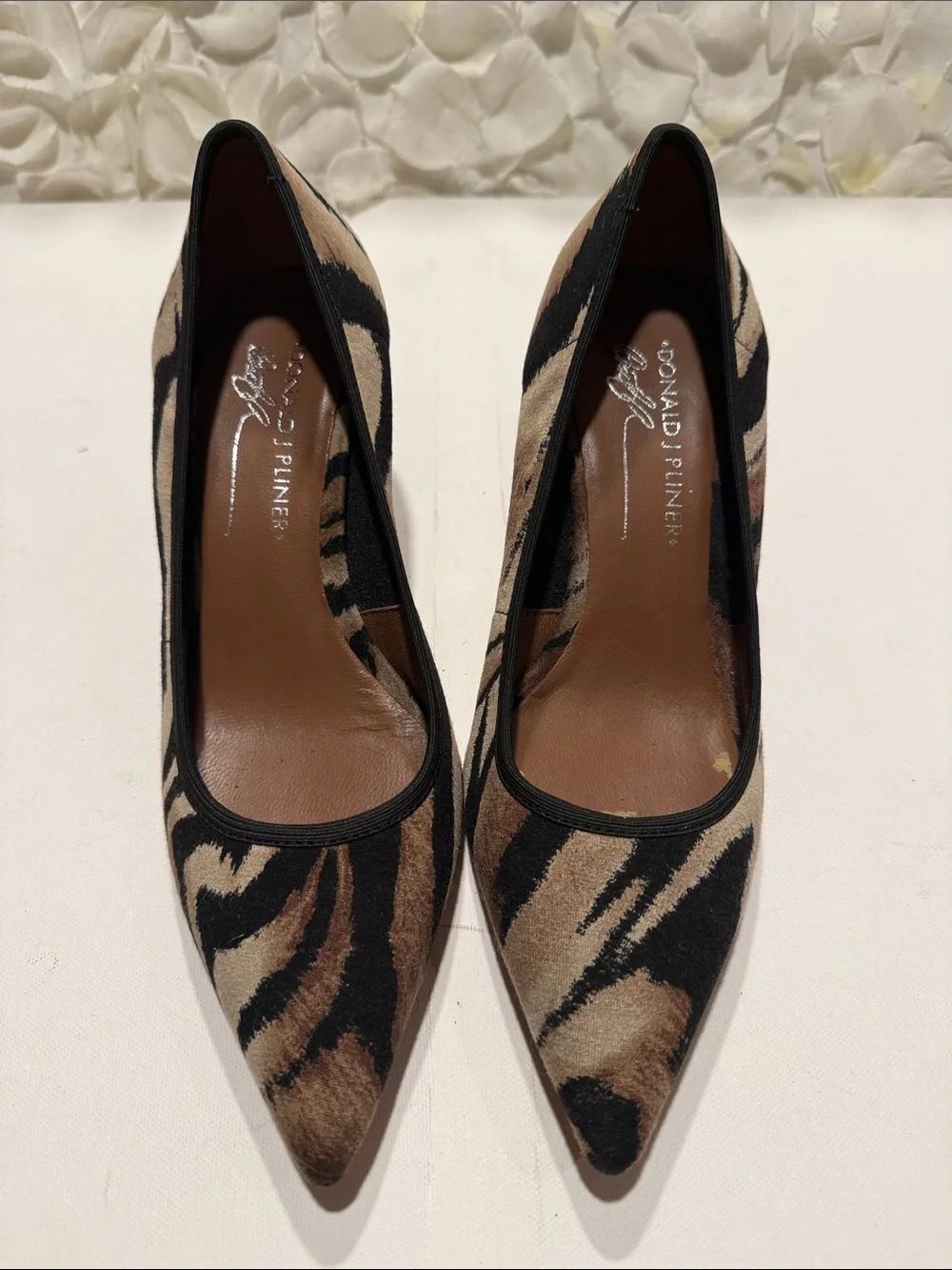 Donald J. Pliner Leopard-Print Pointed Toe Pumps in Brown and Black
